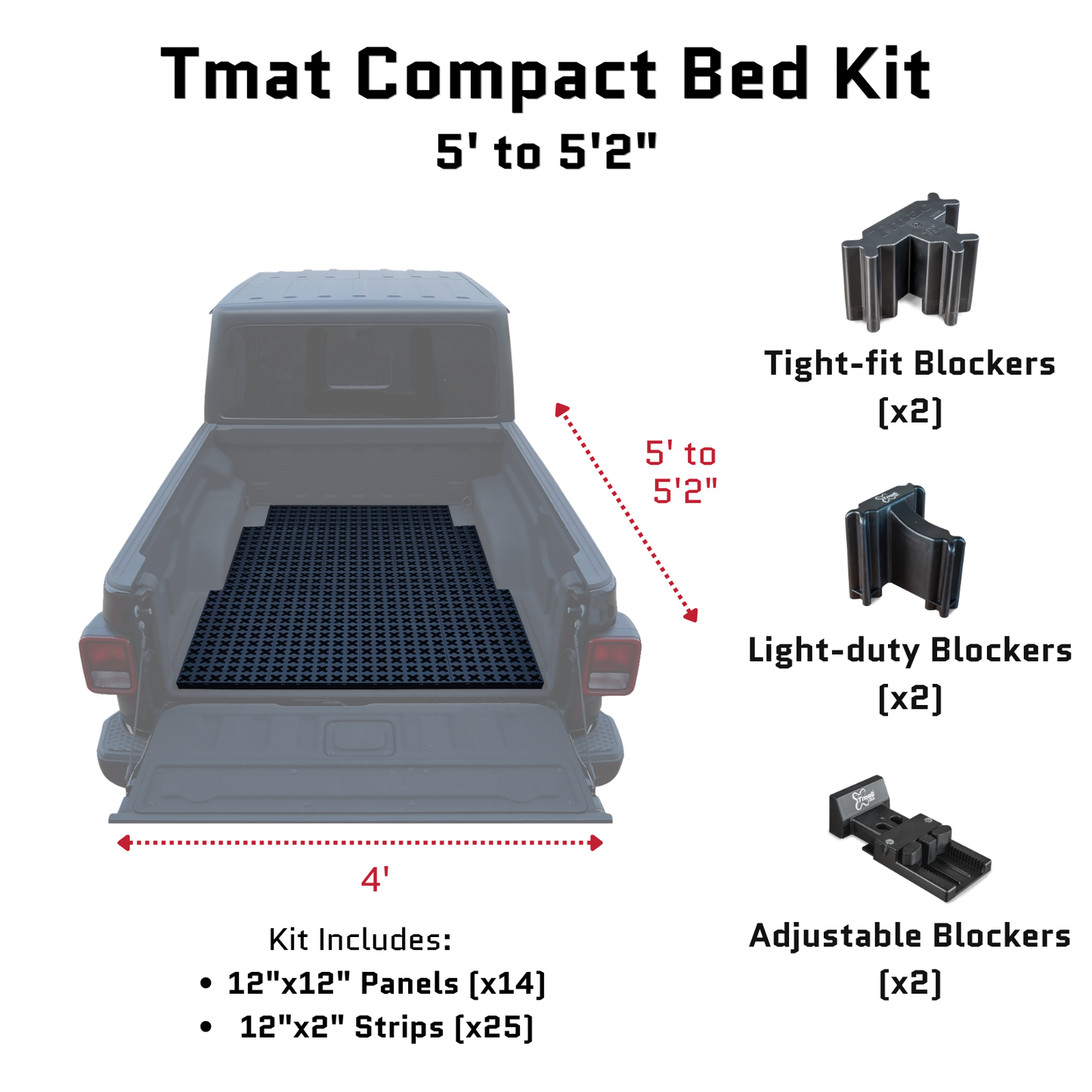 Tmat Truck Bed Organizer Slide Out Mat | Jeep Gladiator