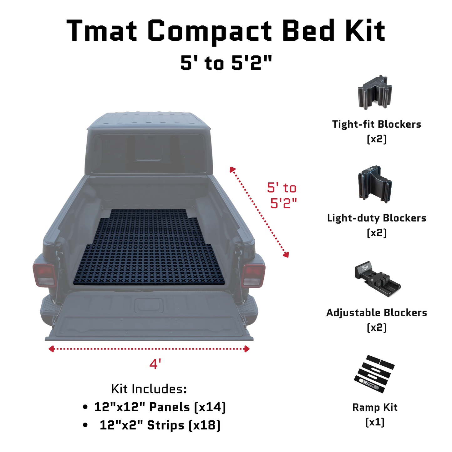 Tmat Truck Bed Organizer Slide Out Mat | Jeep Gladiator