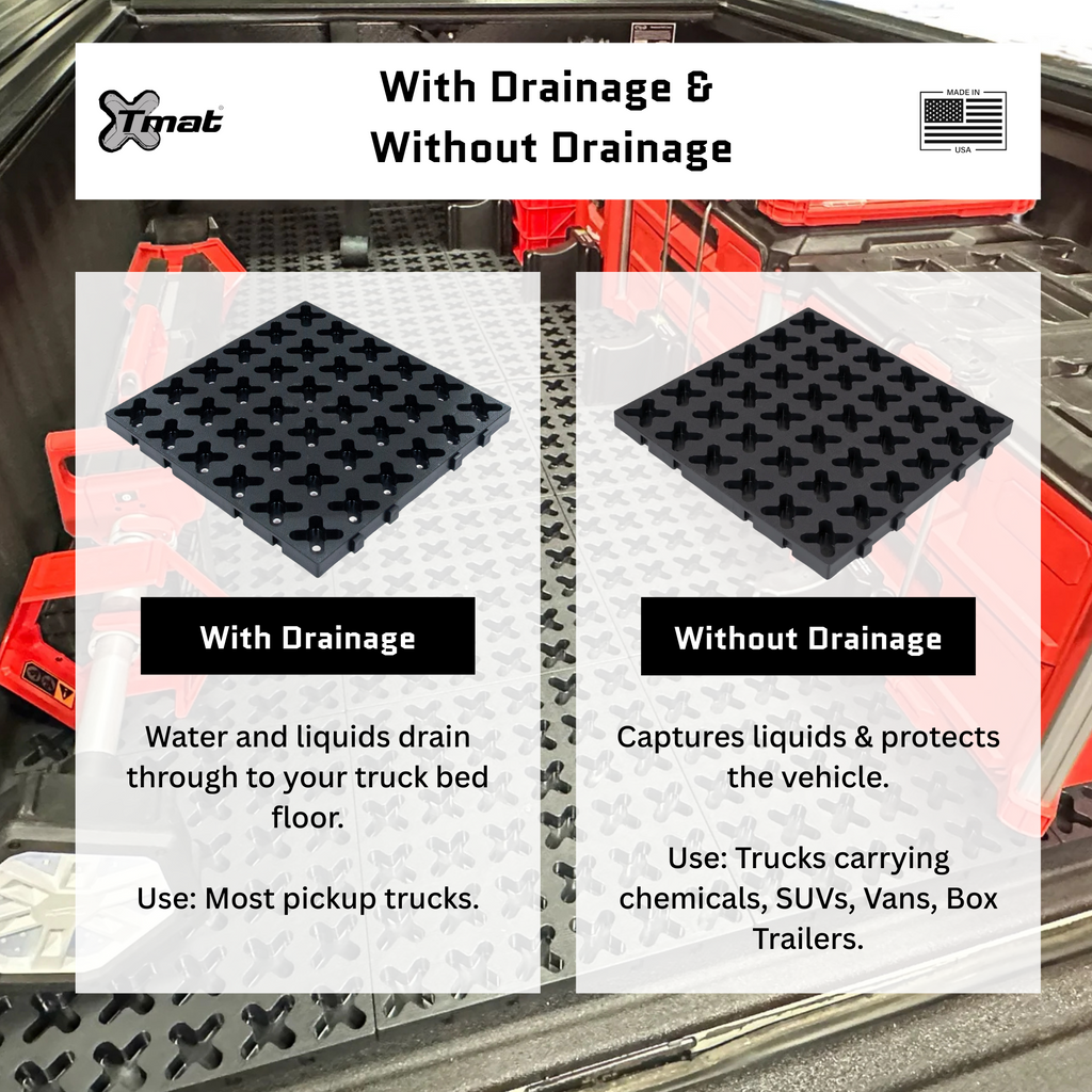 12" x 12" Tmat Interlocking Non-Draining Panel - Four Connectors (Single)