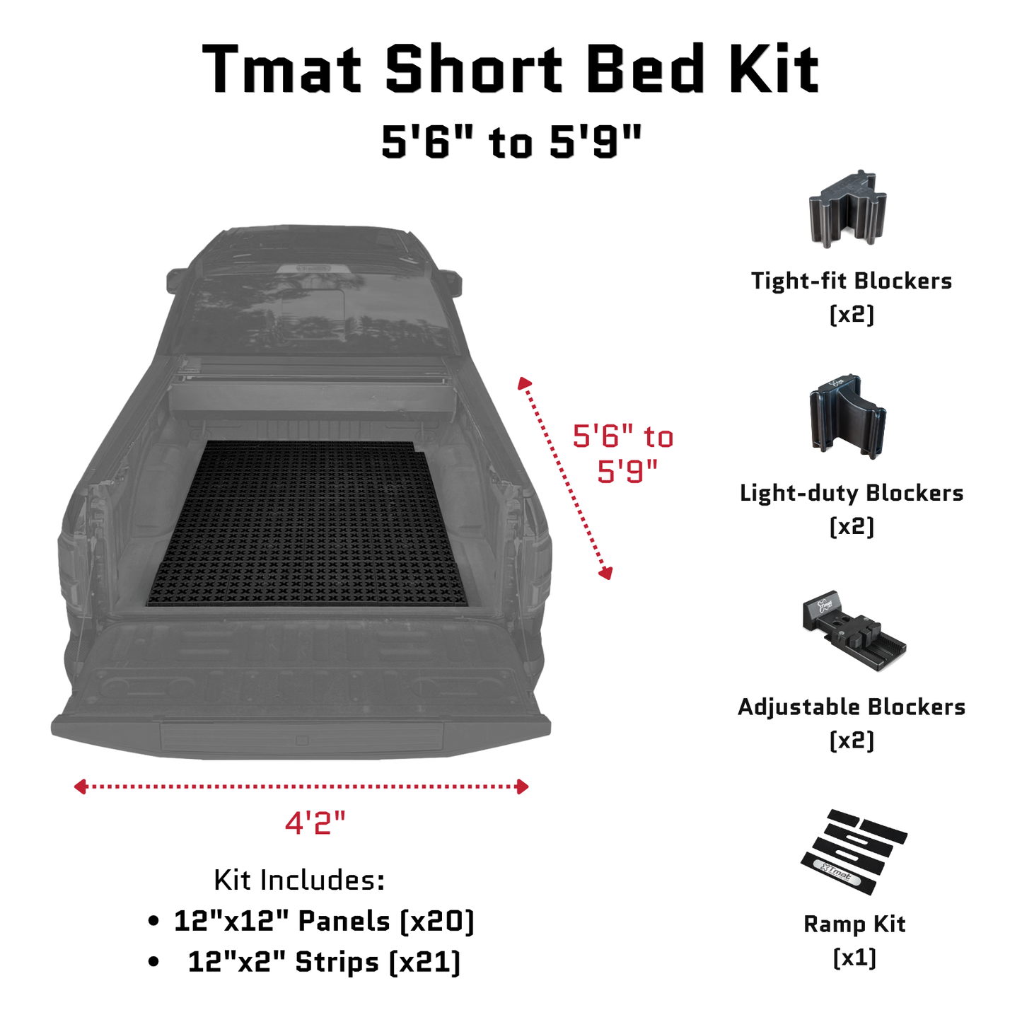 Tmat Truck Bed Organizer Slide Out Mat | GMC Sierra 1500 Short Bed