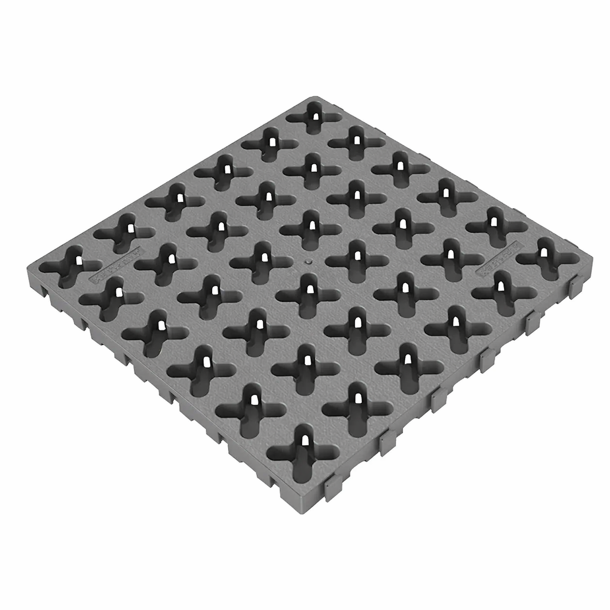 12" x 12" Tmat Interlocking Panel - Six Connectors With Drainage - Gray (Single)