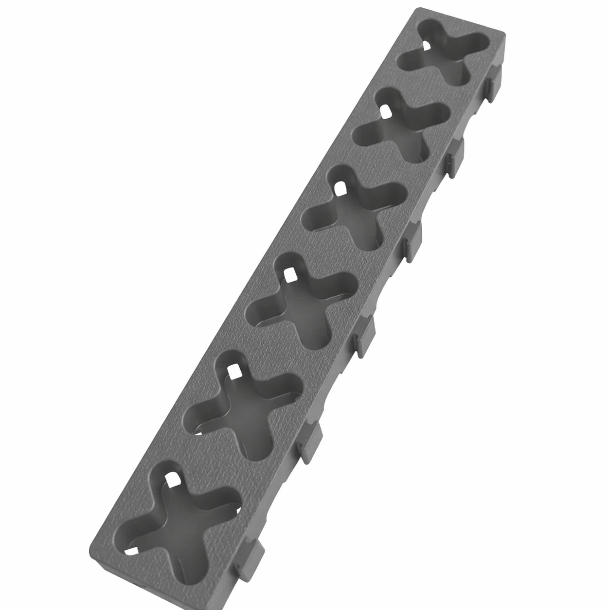 12" x 2" Tmat Interlocking Strips - Six Connectors With Drainage - Gray (Set of 2)
