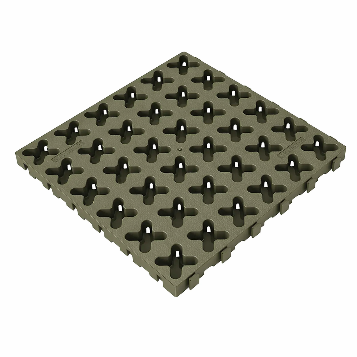 12" x 12" Tmat Interlocking Panel - Six Connectors With Drainage - Green (Single)