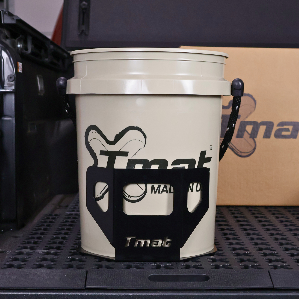 Tmat 5-Gallon Bucket Holder with Tmat Anchors - Black