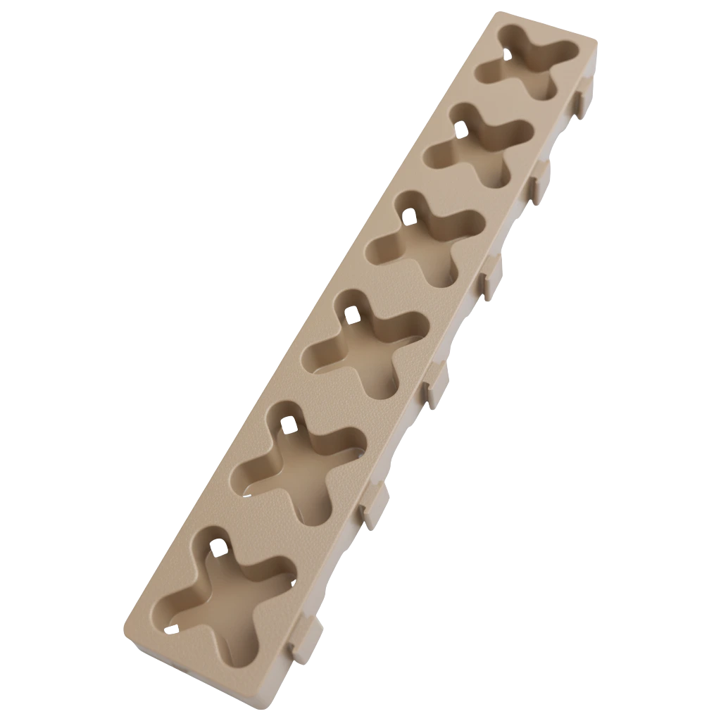12" x 2" Tmat Interlocking Strips - Six Connectors With Drainage - Tan (Set of 2)